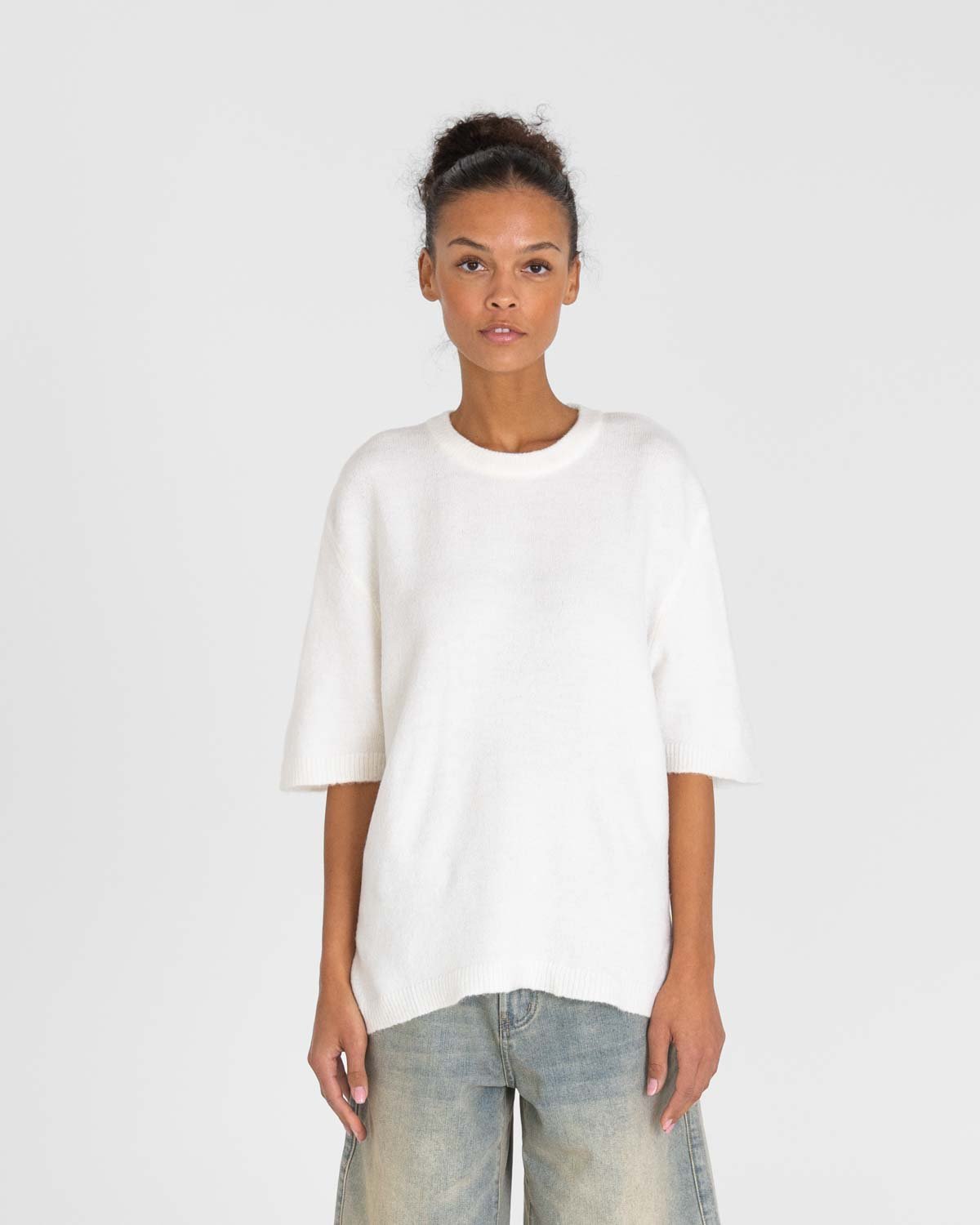 Knitted t-shirt White | Skagen - clothing.dk